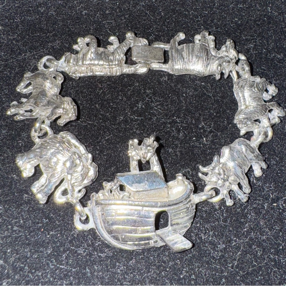 Vintage Noah’s Ark & Animals Fashion Bracelet, 7.25”